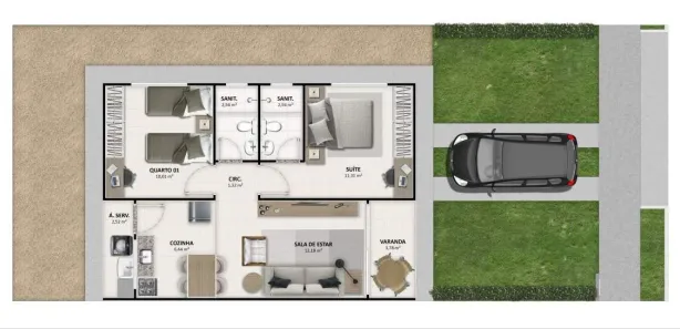 Casa de Condomínio com 2 Quartos à venda, 57m² no Brisas de Atalaia, Barra dos Coqueiros