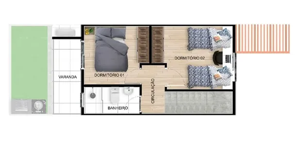 Casa de Condomínio com 2 Quartos à venda, 75m² no Barranco Alto, Guaratinguetá