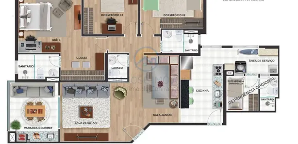 Apartamento com 3 Quartos à venda, 125m² no Vila Bonfim, Embu das Artes