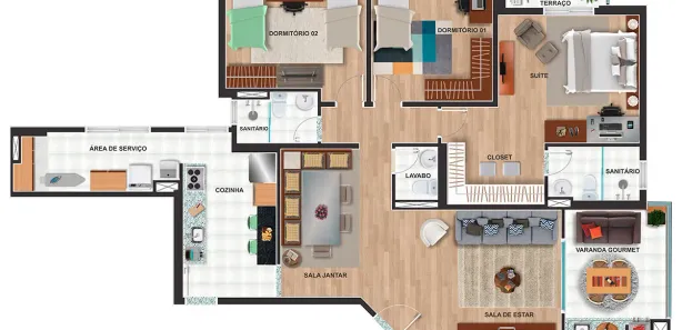Apartamento com 3 Quartos à venda, 125m² no Parque Esplanada, Embu das Artes
