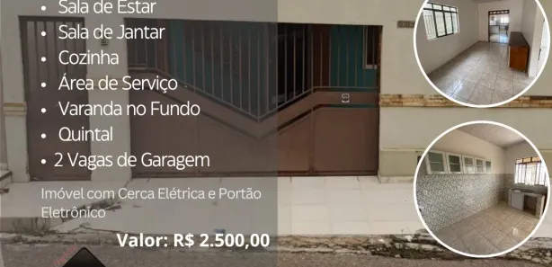 Casa com 3 Quartos para alugar, 120m² no Nova Marabá, Marabá