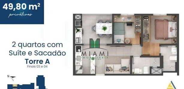 Apartamento com 2 Quartos à venda, 51m² no Centro, Pinhais