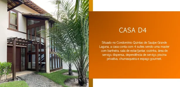 Casa de Condomínio com 4 Quartos à venda, 309m² no Porto Sauípe, Entre Rios