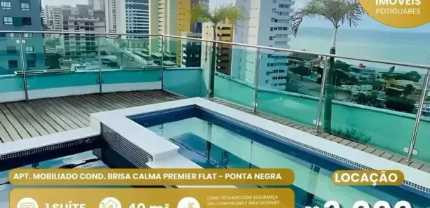 Apartamento com 1 Quarto para alugar, 50m² no Ponta Negra, Natal