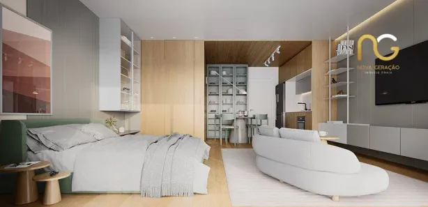Flat com 1 Quarto à venda, 46m² no Tupi, Praia Grande