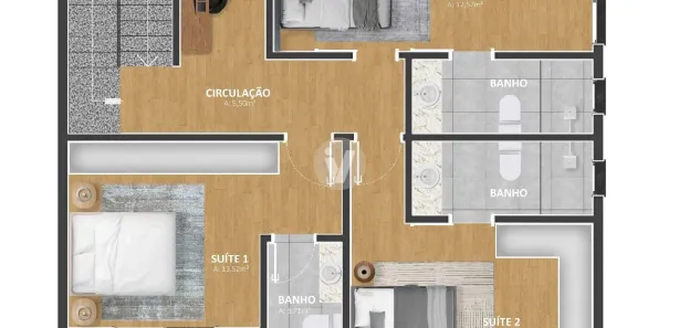 Casa de Condomínio com 3 Quartos à venda, 135m² no São José, Santa Maria