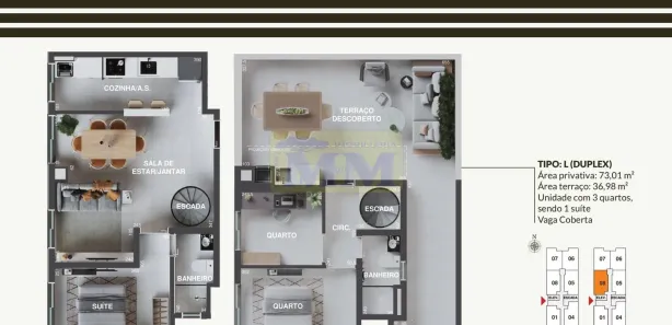 Cobertura com 3 Quartos à venda, 109m² no Alto Tarumã, Pinhais