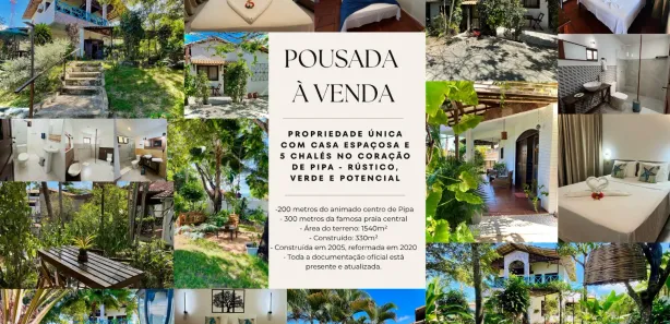 Hotel / Motel / Pousada com 8 Quartos à venda, 330m² no praia da Pipa centro, Tibau do Sul