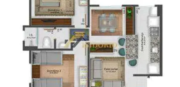 Apartamento com 2 Quartos à venda, 64m² no Planta Almirante, Almirante Tamandaré