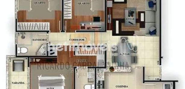 Apartamento com 3 Quartos à venda, 65m² no Cabral, Contagem