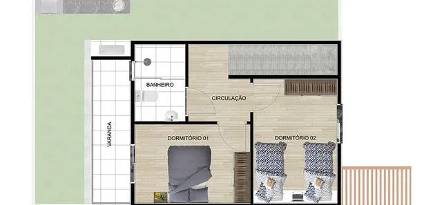 Casa de Condomínio com 2 Quartos à venda, 75m² no Barranco Alto, Guaratinguetá