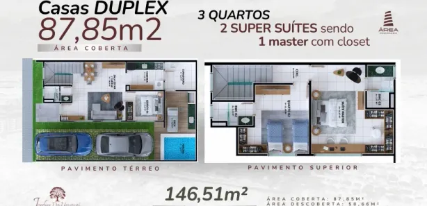 Casa de Condomínio com 3 Quartos à venda, 87m² no Uruguai, Teresina