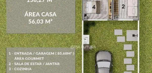 Casa de Condomínio com 2 Quartos à venda, 56m² no Varjão, Pinheiral