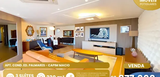 Apartamento com 4 Quartos à venda, 230m² no Capim Macio, Natal