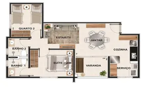 Apartamento com 3 Quartos à venda, 60m² no Granja Marileusa , Uberlândia - Foto 4