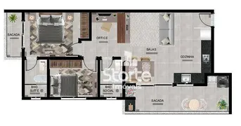 Apartamento com 2 Quartos à venda, 67m² no Daniel Fonseca, Uberlândia - Foto 4