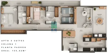 Apartamento com 4 Quartos à venda, 135m² no Praia do Canto, Vitória - Foto 12