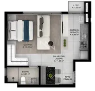 Apartamento com 1 Quarto à venda, 38m² no Setor Oeste, Goiânia - Foto 1