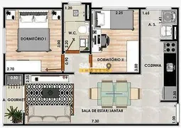 Apartamento com 2 Quartos à venda, 50m² no Chácaras Catagua, Taubaté - Foto 9