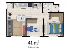 Apartamento com 2 Quartos à venda, 41m² no Jardim Luciana, Itaquaquecetuba - Foto 3