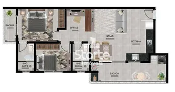 Apartamento com 2 Quartos à venda, 67m² no Daniel Fonseca, Uberlândia - Foto 8