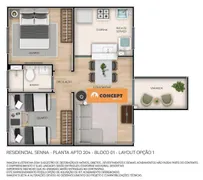 Apartamento com 2 Quartos à venda, 44m² no Parque Santa Rosa, Suzano - Foto 2