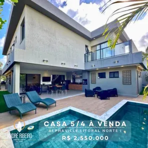 Casa de Condomínio com 5 Quartos à venda, 476m² no Alphaville (Abrantes), Camaçari