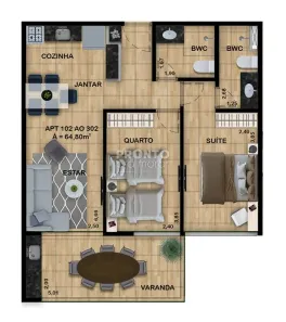 Apartamento com 2 Quartos à venda, 74m² no , Tamandaré