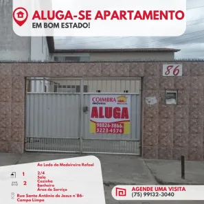 Apartamento com 2 Quartos para alugar, 10m² no Campo Limpo, Feira de Santana