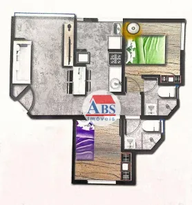 Apartamento com 2 Quartos à venda, 40m² no Vila Nova, Cubatão