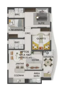 Apartamento com 2 Quartos à venda, 60m² no Encruzilhada, Recife
