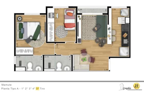Apartamento com 2 Quartos para alugar, 42m² no Centro, Suzano