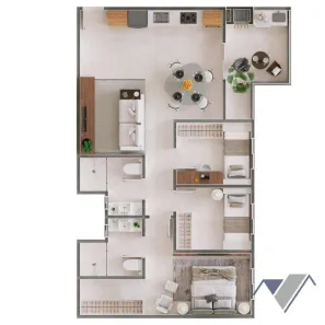 Apartamento com 2 Quartos à venda, 103m² no Cancelli, Cascavel