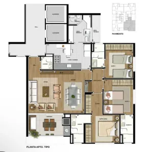 Apartamento com 3 Quartos para alugar, 128m² no Jardim Sumaré, Araçatuba