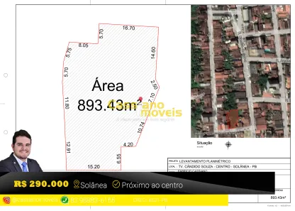 Terreno / Lote / Condomínio à venda, 893m² no Centro, Solânea
