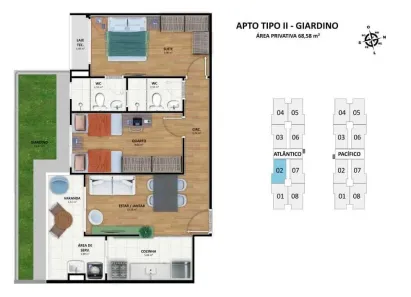 Apartamento com 2 Quartos à venda, 56m² no Atalaia, Aracaju