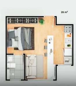 Apartamento com 1 Quarto à venda, 26m² no Botujuru, Mogi das Cruzes