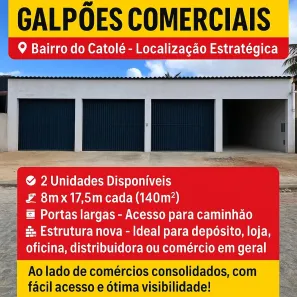 Galpão / Depósito / Armazém para alugar, 140m² no Catolé, Campina Grande