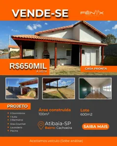 Fazenda / Sítio / Chácara com 3 Quartos à venda, 100m² no Centro, Atibaia