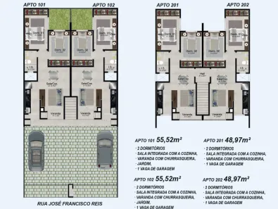 Apartamento com 2 Quartos à venda, 55m² no Santa Regina, Itajaí