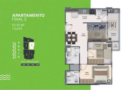 Apartamento com 2 Quartos à venda, 63m² no Tupi, Praia Grande