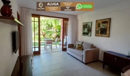 Flat com 2 Quartos para alugar, 68m² no Praia do Forte, Mata de São João