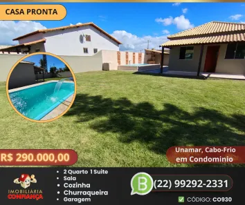 Casa de Condomínio com 2 Quartos à venda, 70m² no Nova Califórnia (Tamoios), Cabo Frio