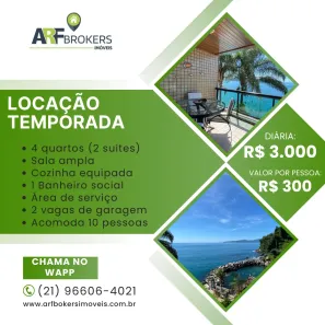 Apartamento com 4 Quartos para alugar, 203m² no Conceição de Jacareí, Mangaratiba