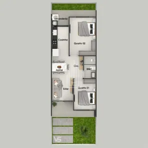 Casa com 2 Quartos à venda, 46m² no Itaipu C, Foz do Iguaçu