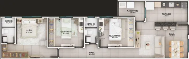 Casa de Condomínio com 2 Quartos à venda, 75m² no Roma, Volta Redonda