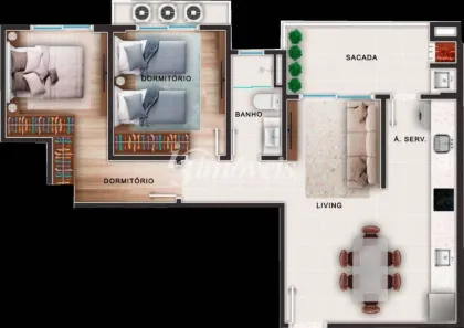 Apartamento com 2 Quartos à venda, 62m² no São Vicente, Itajaí