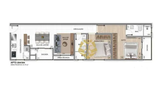 Apartamento com 2 Quartos à venda, 72m² no Centro, Pinhais