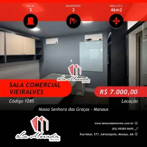 Conjunto Comercial / Sala para alugar, 46m² no Nossa Senhora das Graças, Manaus