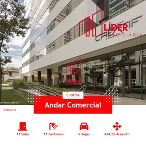 Andar / Laje corporativa para alugar, 424m² no Vila Izabel, Curitiba